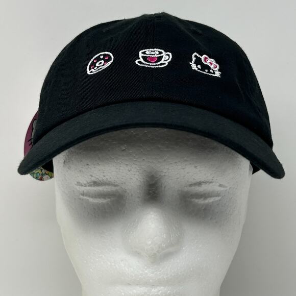 Hello Kitty Cafe Dad Hat Baseball Cap Las Vegas Sanrio 6 Panel Strapback Black - Picture 2 of 12
